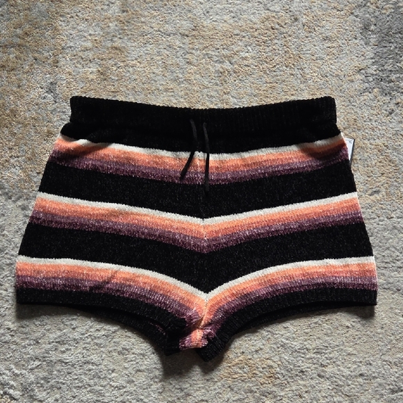 Volcom Fuzzy Knit Shorts in Black and Orange - Picture 2 of 6
